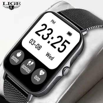 Смарт-часы LIGE с Bluetooth-вызовом, мужские мультиспортивные водонепроницаемые часы с контролем температуры, Калорий, Фитнес-часы, умные часы для мужчин и женщин