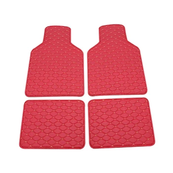 Универсальные 4шт Красные автомобильные коврики из искусственной кожи для ног автомобиля BMW g30 e90 f01 f10 f11 f25 f30 f45 x1 x3 Автомобильные аксессуары