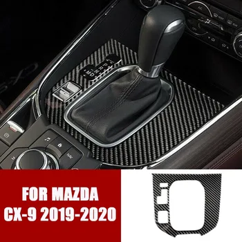 Автомобильный Интерьер из Настоящего Углеродного волокна, Рамка Переключения передач, Накладка, Наклейка для Автодекора, Защита Центральной консоли для Mazda CX-9 2019-2020