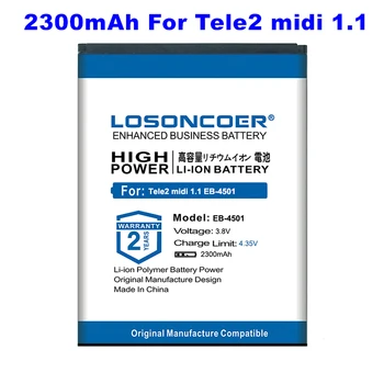 0 Циклов 100% Новый аккумулятор LOSONCOER 2300 мАч EB-4501 Высокой емкости для мобильного телефона Tele2 midi 1.1 EB 4501 EB4501